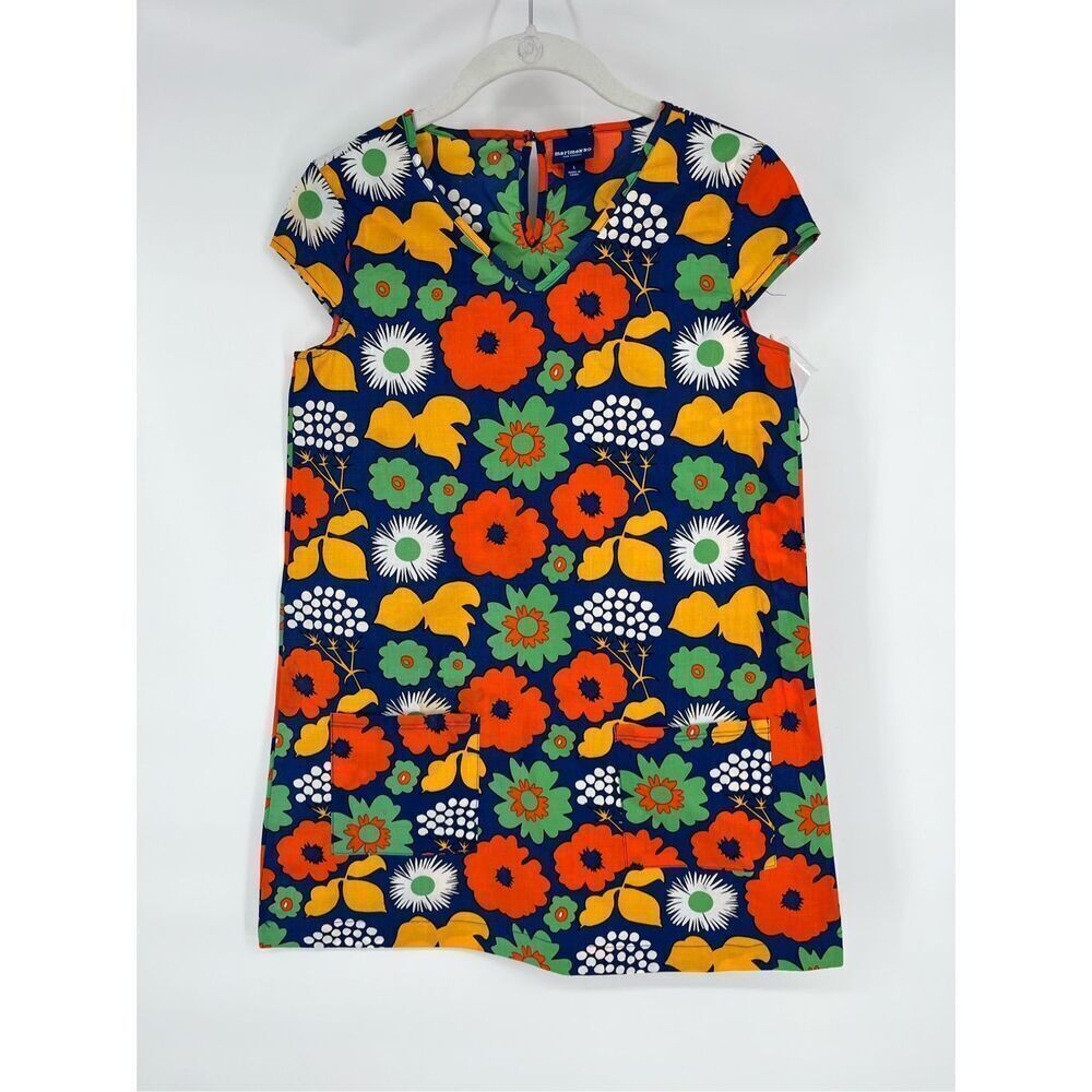 NEW Marimekko x Target Girls Bold Cap Sleeve Hippie Era Floral Dress Size Large